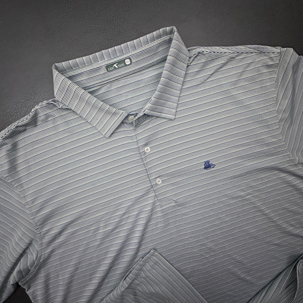 Genteal Shirt Mens 2XL Green Performance Golf Polo The Landings Savannah Stretch